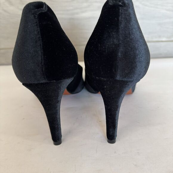 Carrano Rafaella Black Velvet Pointed Toe Classic Heels Pumps Women 8 Brazil - Picture 8 of 14
